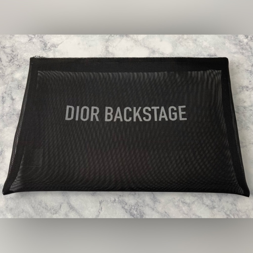 DIOR Backstage Black Mesh Zip Large Cosmetic Makeup Travel Bag Ltd NEW HOLIDAY